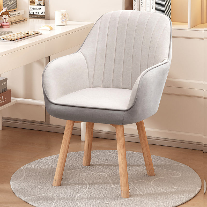 Minimalist Trapezoid Velvet Tech Fabric Vanity Stool — Sage Pink & Tech Fabric