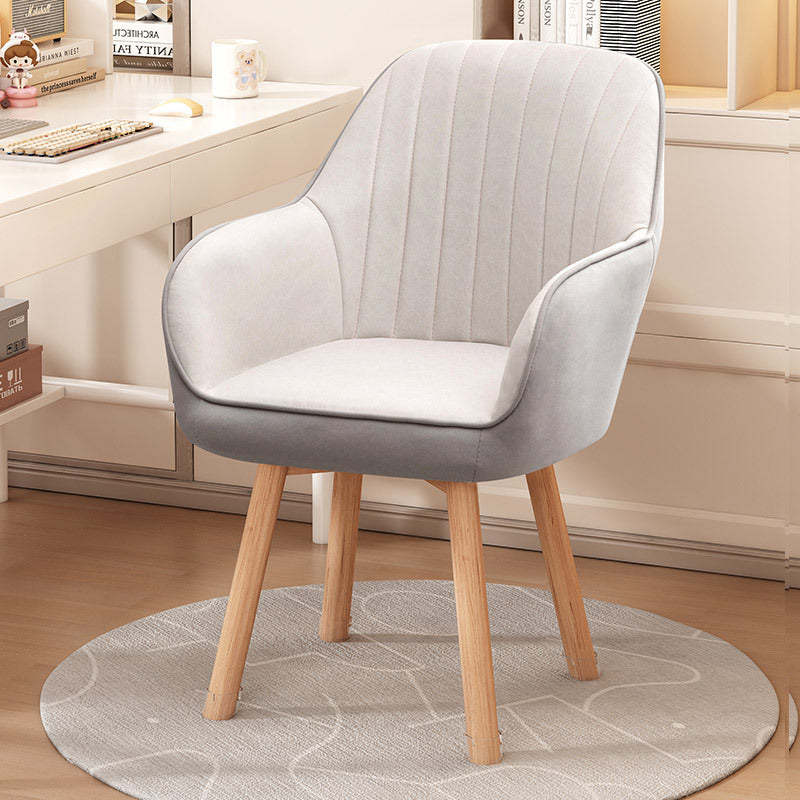 Minimalist Trapezoid Velvet Tech Fabric Vanity Stool — Sage Pink & Tech Fabric