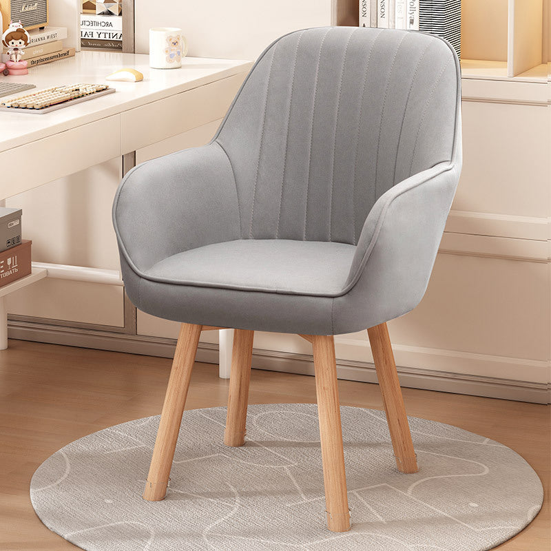 Minimalist Trapezoid Velvet Tech Fabric Vanity Stool — Gray & Tech Fabric