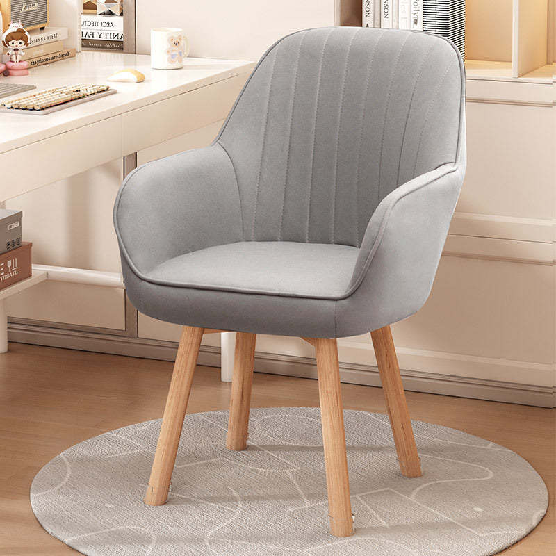 Minimalist Trapezoid Velvet Tech Fabric Vanity Stool — Gray & Tech Fabric