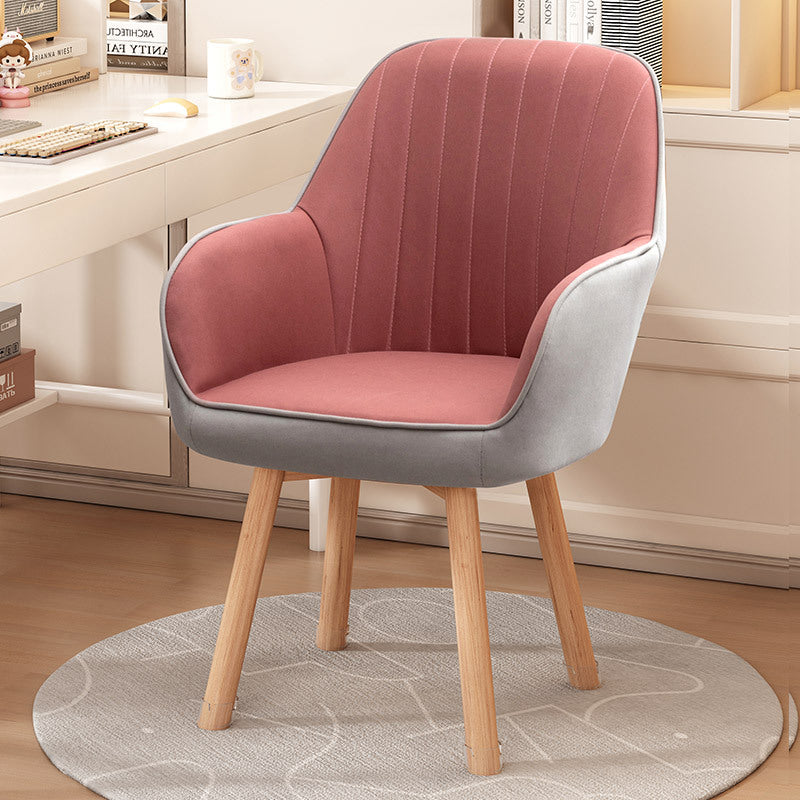 Minimalist Trapezoid Velvet Tech Fabric Vanity Stool — Lake Blue & Tech Fabric