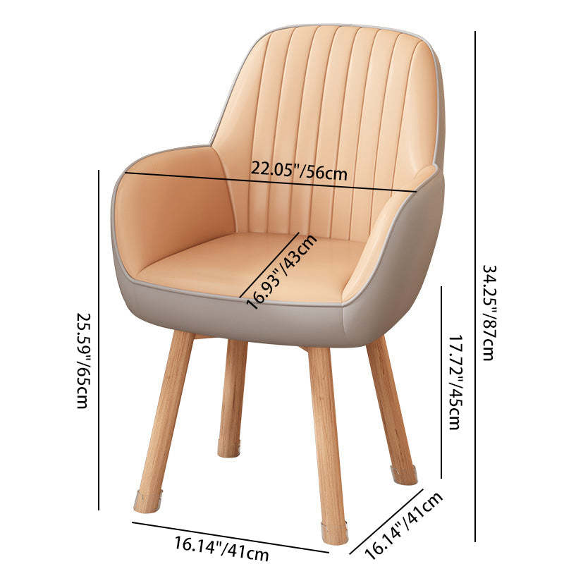 Minimalist Trapezoid Velvet Tech Fabric Vanity Stool — Orange & Tech Fabric