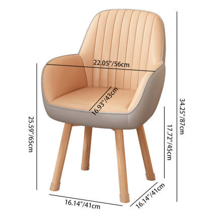 Minimalist Trapezoid Velvet Tech Fabric Vanity Stool — Orange & Tech Fabric