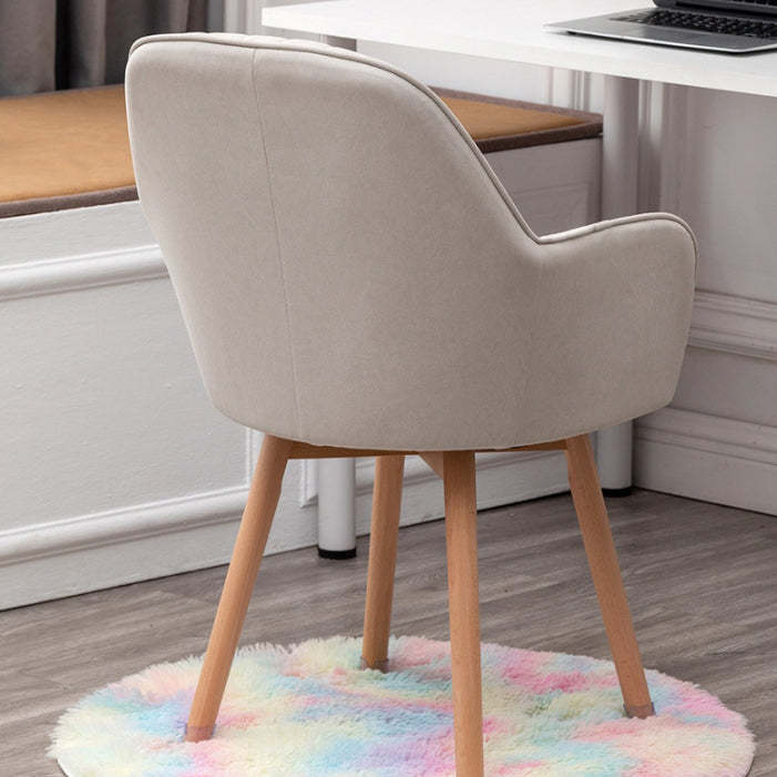 Minimalist Trapezoid Velvet Tech Fabric Vanity Stool — Yellow & Velvet