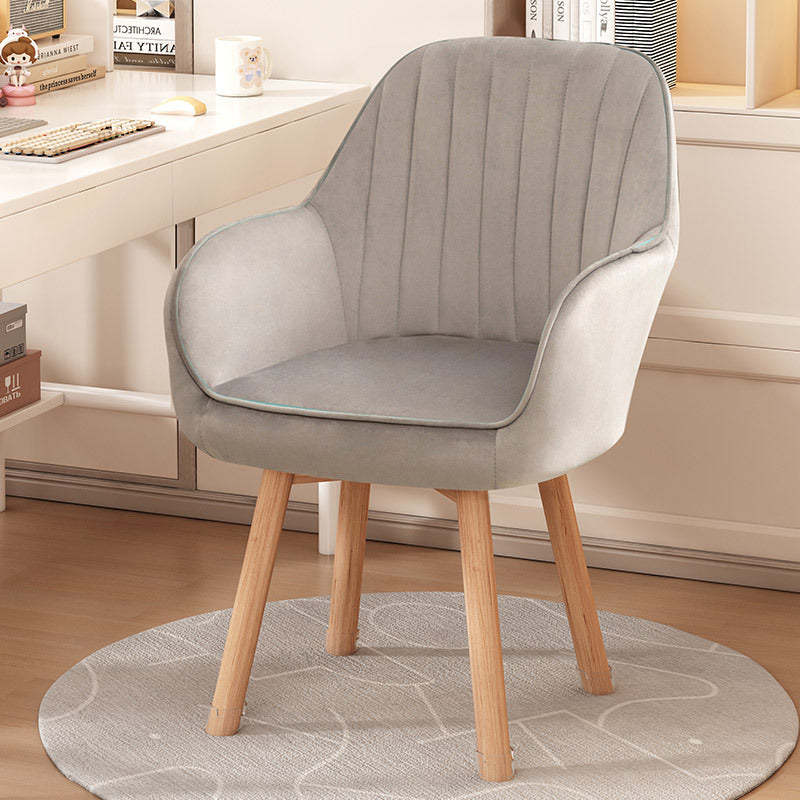 Gray fabric velvet wood vanity tech vanity stools - minimalist