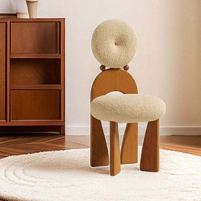 Traditional lambswool vanity natural vanity stools in fabric