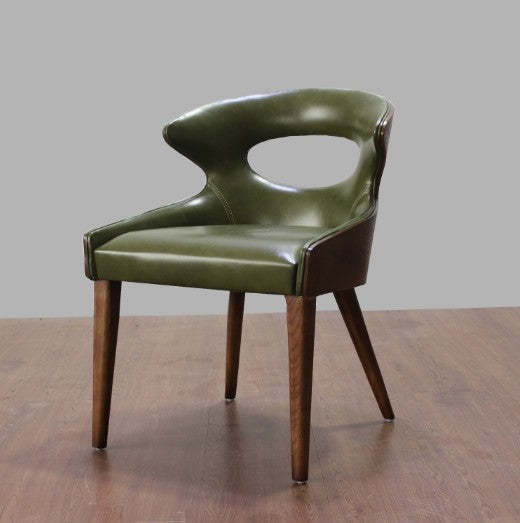 Nordic hollow oval wood dining chairs & benches in leather wood