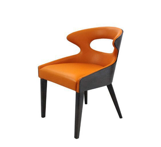 Lighom nordic hollow oval wood dining chairs & benches — Orange / Black