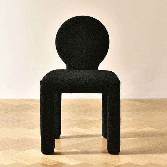 Scandinavian Triangle Teddy Velvet Dining Chair — Square & Dark Khaki
