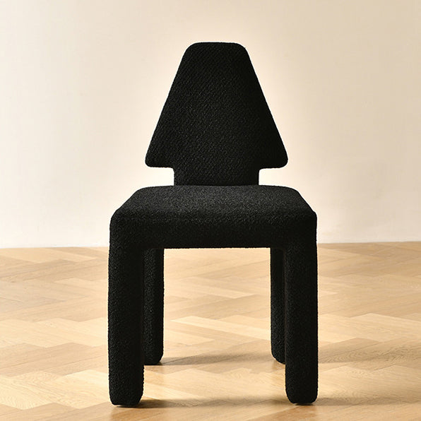 Scandinavian Triangle Teddy Velvet Dining Chair — Square & Gray