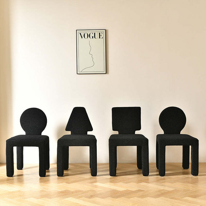 Scandinavian Triangle Teddy Velvet Dining Chair — Triangle & Light Khaki