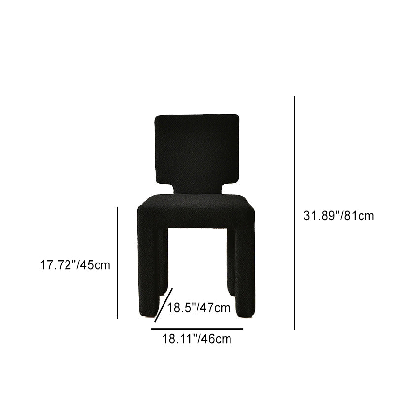 Scandinavian Triangle Teddy Velvet Dining Chair — Round & Black