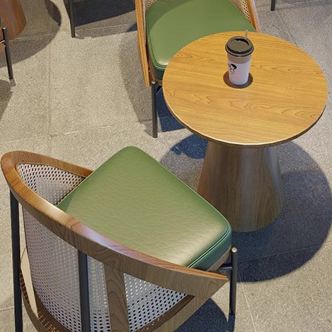 Chinese Trapezoidal Napa Leather Dining Chair