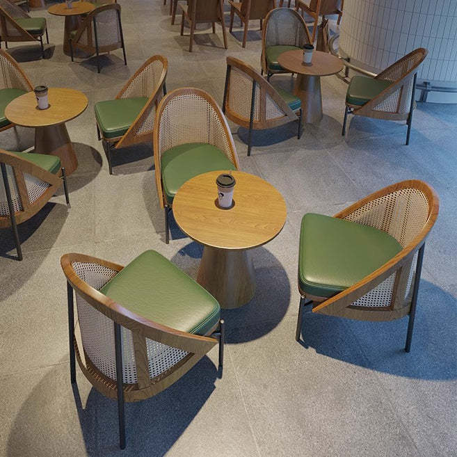 Chinese Trapezoidal Napa Leather Dining Chair