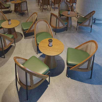 Chinese Trapezoidal Napa Leather Dining Chair