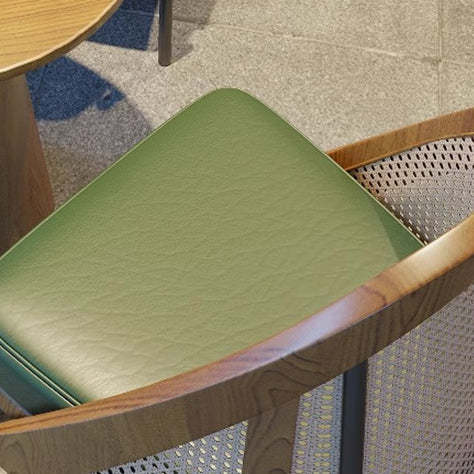 Chinese Trapezoidal Napa Leather Dining Chair