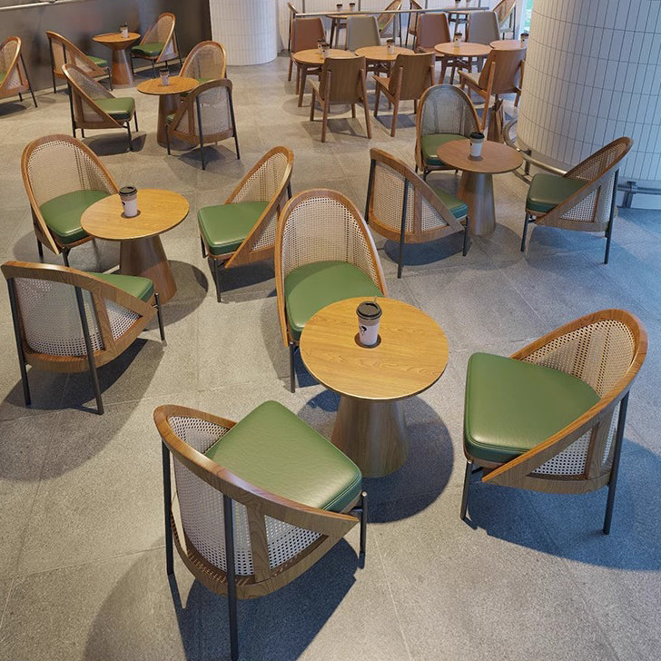 Chinese Trapezoidal Napa Leather Dining Chair