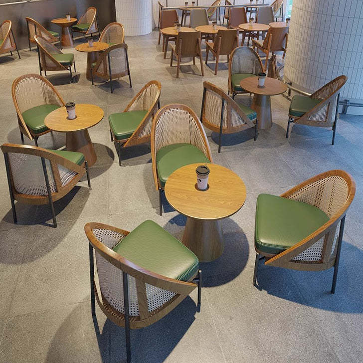 Chinese Trapezoidal Napa Leather Dining Chair