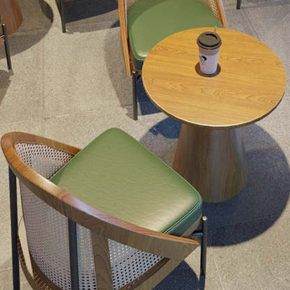 Chinese Trapezoidal Napa Leather Dining Chair