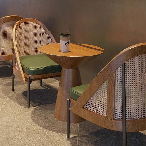 Chinese Trapezoidal Napa Leather Dining Chair