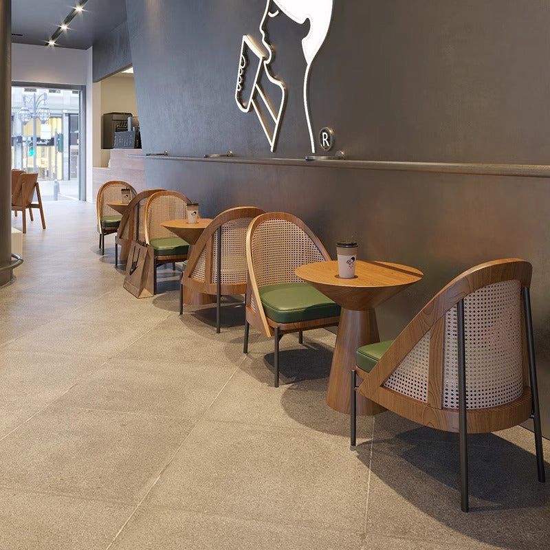 Chinese Trapezoidal Napa Leather Dining Chair