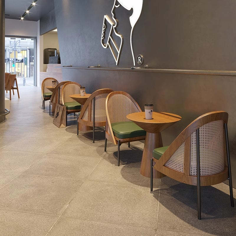 Chinese Trapezoidal Napa Leather Dining Chair
