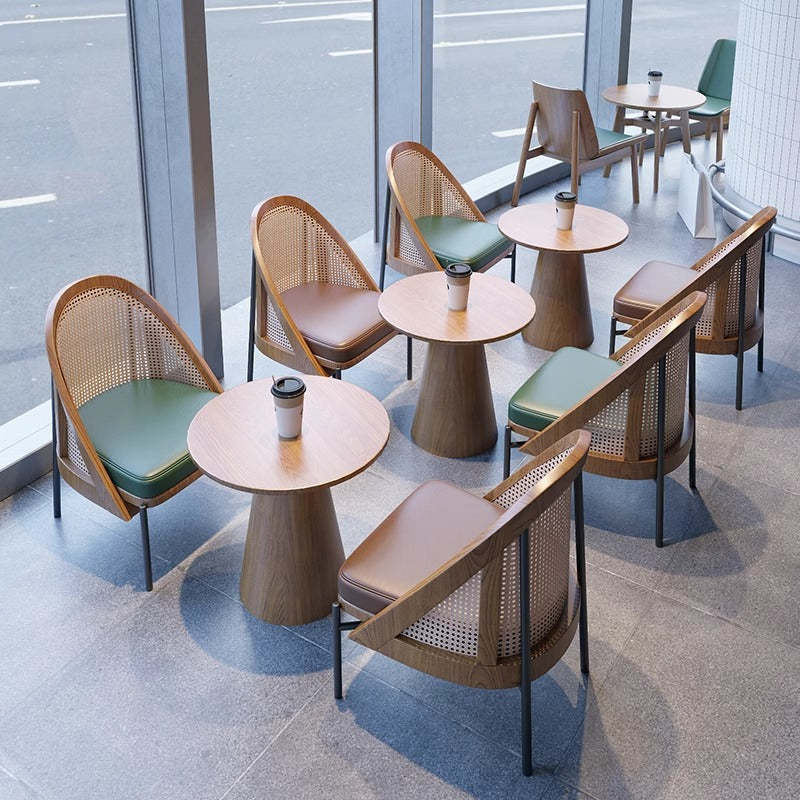 Chinese Trapezoidal Napa Leather Dining Chair