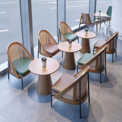 Chinese Trapezoidal Napa Leather Dining Chair