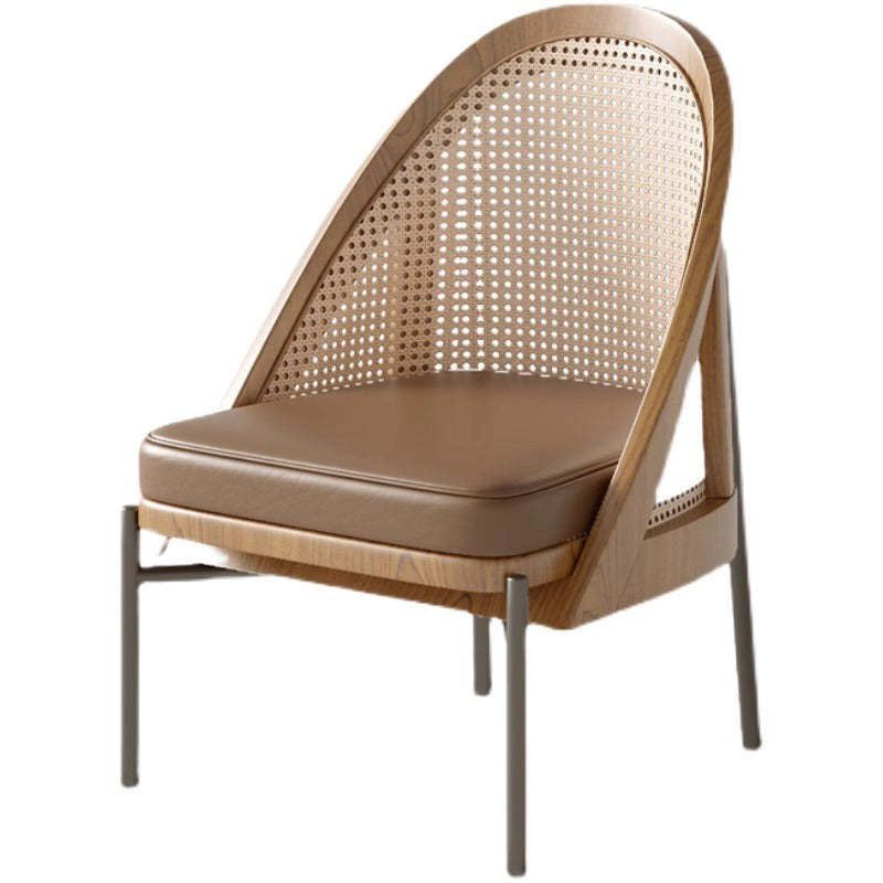 Chinese Trapezoidal Napa Leather Dining Chair