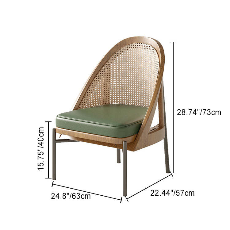 Chinese Trapezoidal Napa Leather Dining Chair