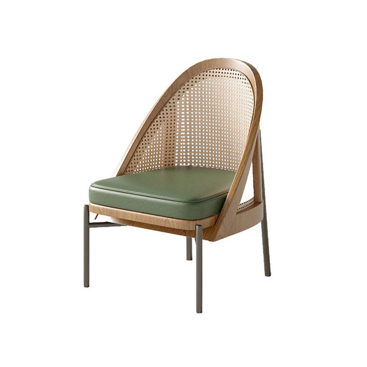 Chinese Trapezoidal Napa Leather Dining Chair