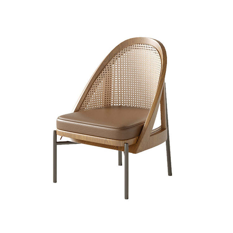 Chinese Trapezoidal Napa Leather Dining Chair