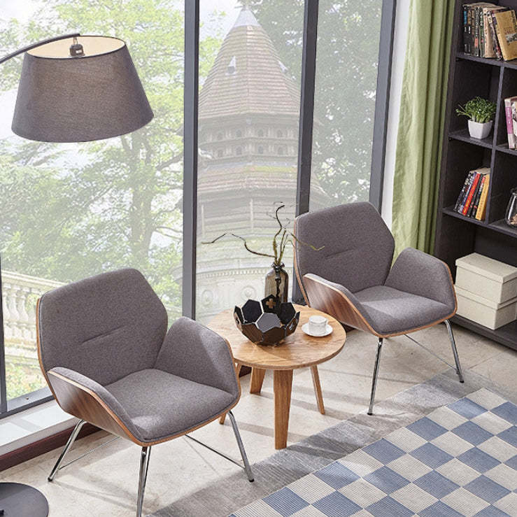 Nordic Hexagonal Leather Wood Dining Chair with Arm