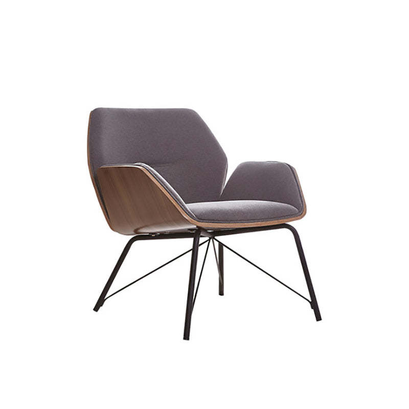 Nordic Hexagonal Leather Wood Dining Chair with Arm