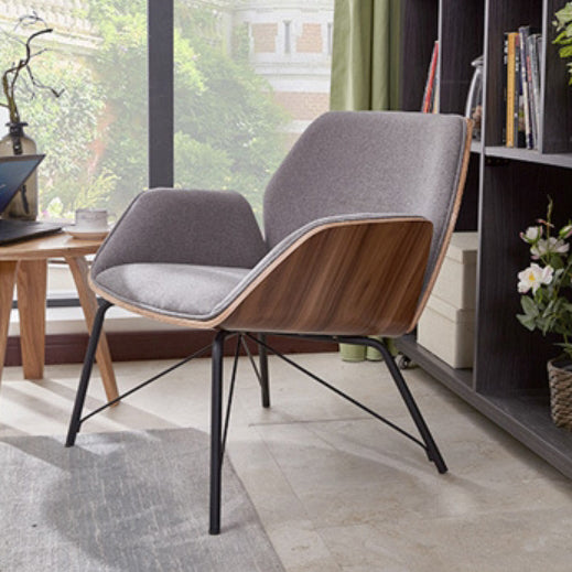 Nordic Hexagonal Leather Wood Dining Chair with Arm