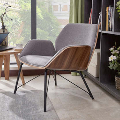 Nordic Hexagonal Leather Wood Dining Chair with Arm