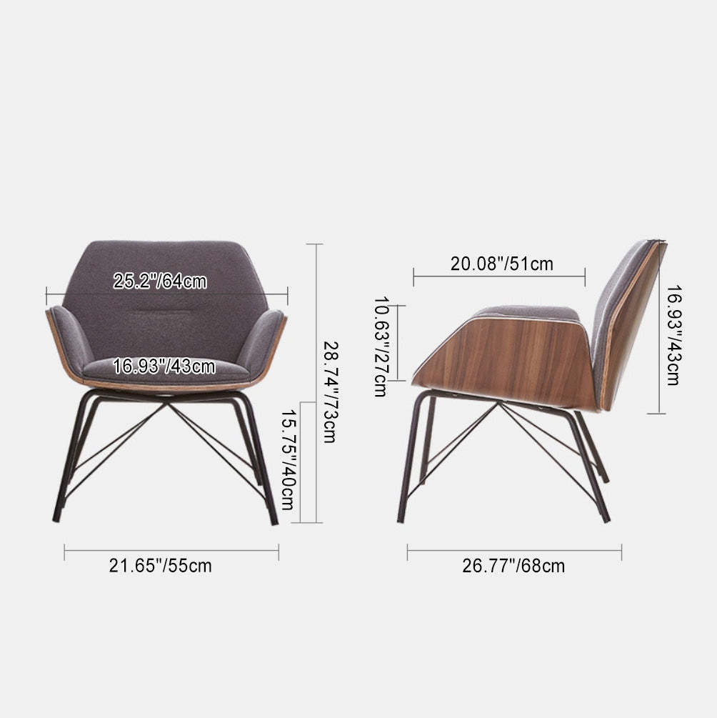 Nordic Hexagonal Leather Wood Dining Chair with Arm