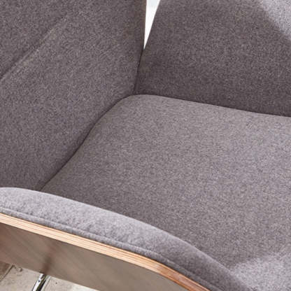 Nordic Hexagonal Leather Wood Dining Chair with Arm