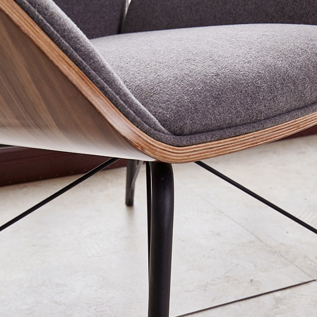 Nordic Hexagonal Leather Wood Dining Chair with Arm