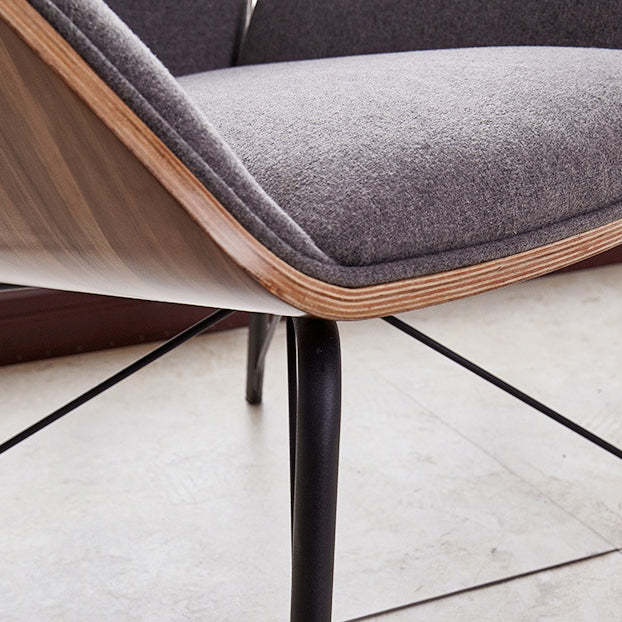 Nordic Hexagonal Leather Wood Dining Chair with Arm
