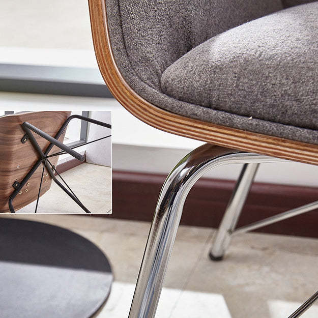Nordic Hexagonal Leather Wood Dining Chair with Arm