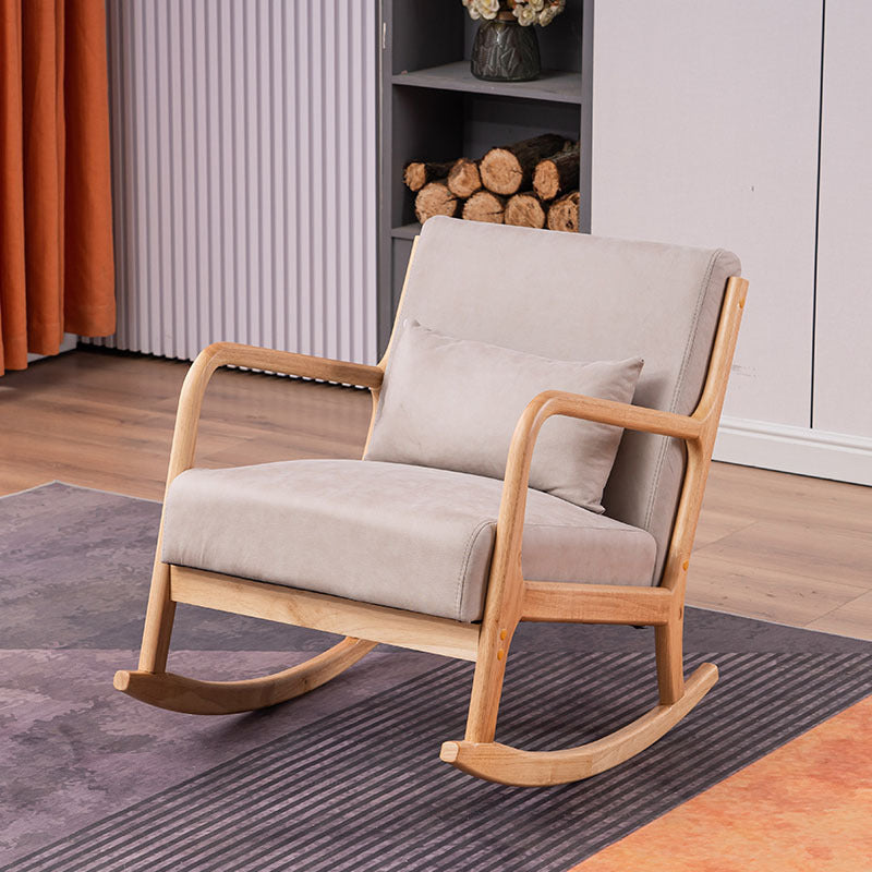 Minimalist Shake Bend Tech Fabric Wood Accent Chair