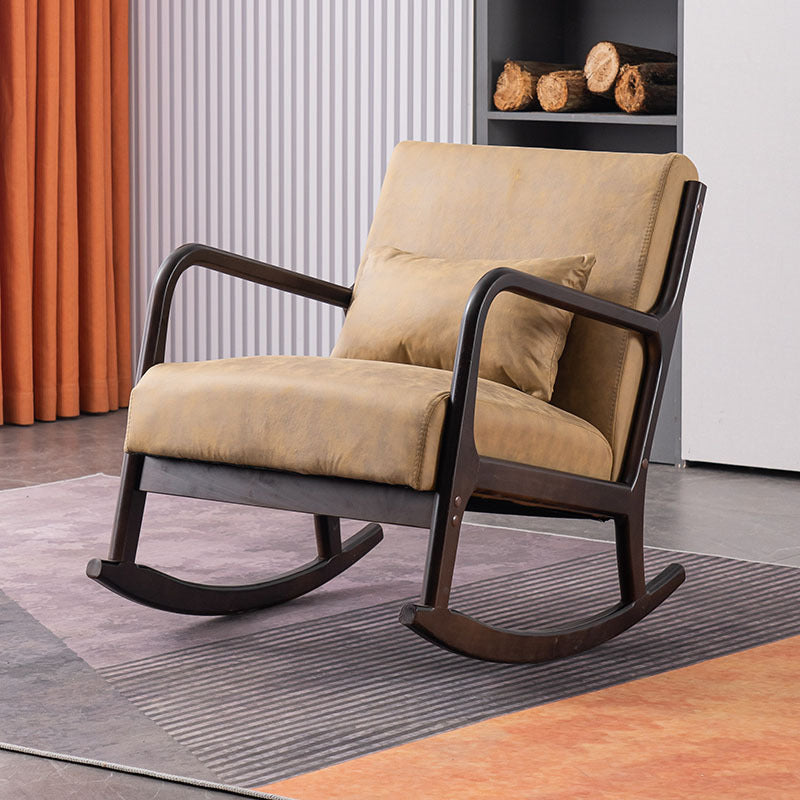 Minimalist Shake Bend Tech Fabric Wood Accent Chair