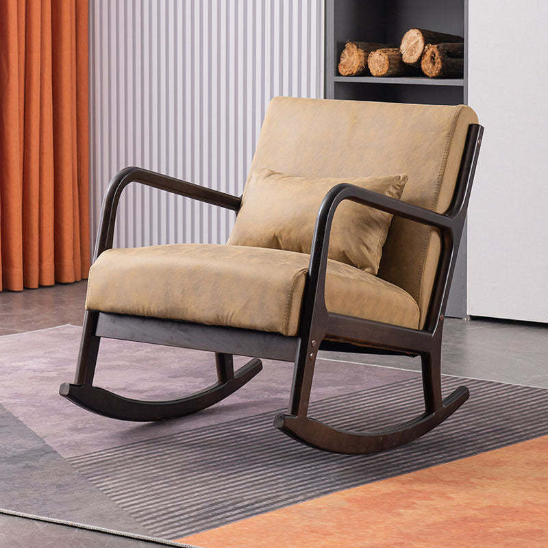 Minimalist Shake Bend Tech Fabric Wood Accent Chair