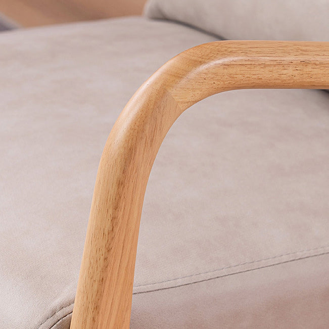 Minimalist Shake Bend Tech Fabric Wood Accent Chair — Original Wood Color & Dark Gray