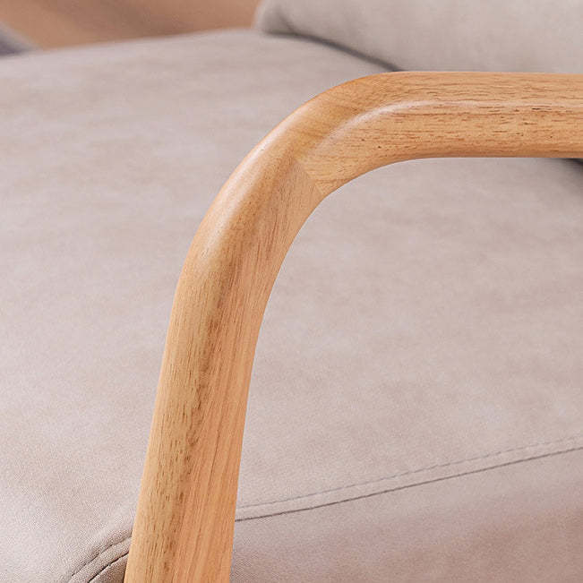 Minimalist Shake Bend Tech Fabric Wood Accent Chair — Original Wood Color & Dark Gray