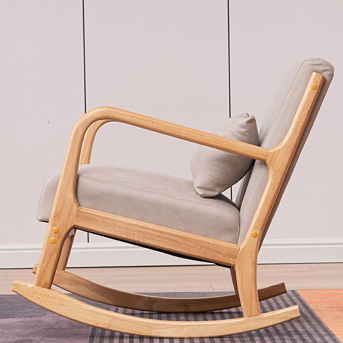 Minimalist Shake Bend Tech Fabric Wood Accent Chair