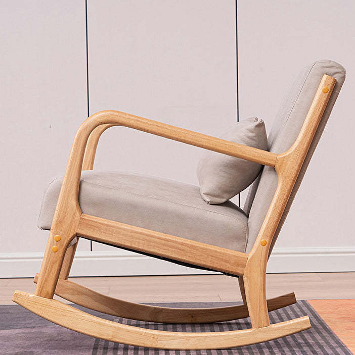 Minimalist Shake Bend Tech Fabric Wood Accent Chair