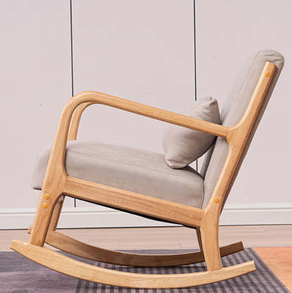 Minimalist Shake Bend Tech Fabric Wood Accent Chair