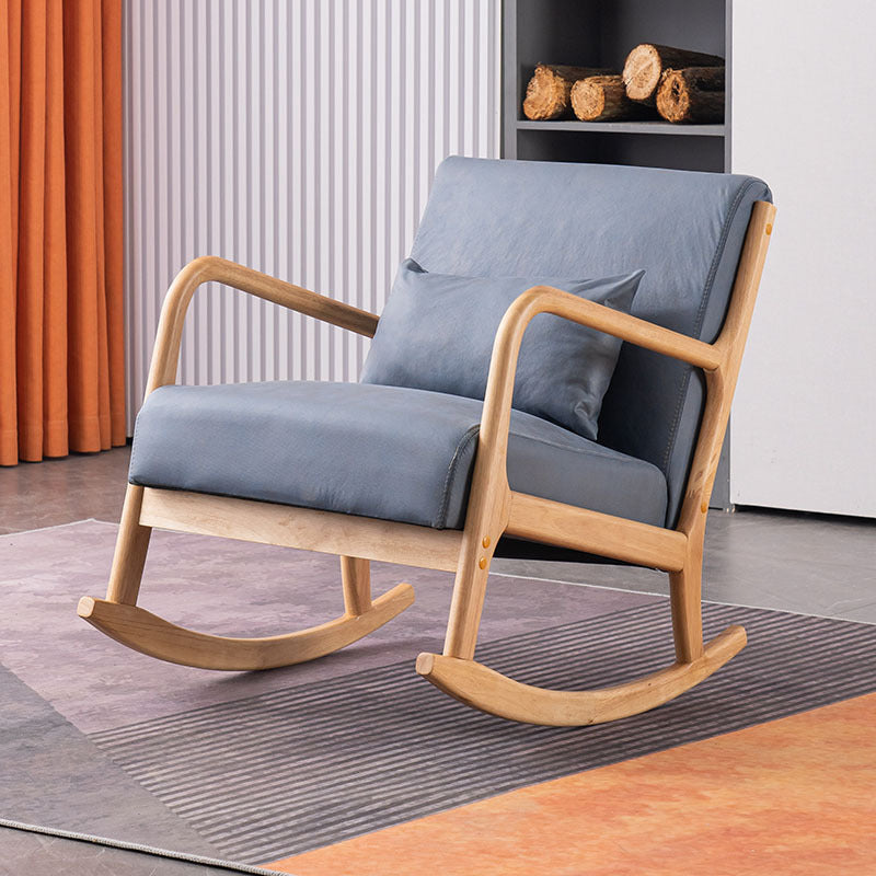 Minimalist Shake Bend Tech Fabric Wood Accent Chair